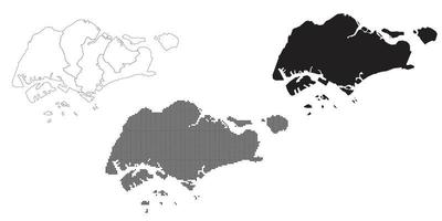 carte de Singapour isolée sur fond blanc. vecteur