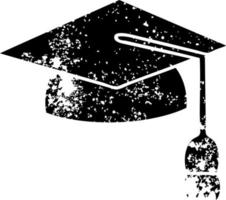 casquette de graduation symbole en détresse vecteur