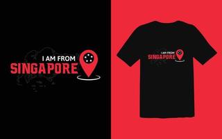 je viens de singapour typographie t-shirt design fichier vectoriel premium