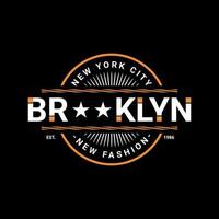 conception d'écriture brooklyn, adaptée à la sérigraphie de t-shirts, vêtements, vestes et autres vecteur