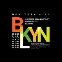 conception d'écriture brooklyn, adaptée à la sérigraphie de t-shirts, vêtements, vestes et autres vecteur