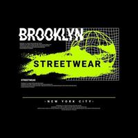 conception d'écriture brooklyn, adaptée à la sérigraphie de t-shirts, vêtements, vestes et autres