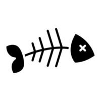 icône de glyphe d'os de poisson vecteur