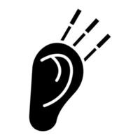 icône de glyphe de thérapie auditive vecteur