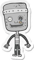 autocollant d'un robot drôle de dessin animé vecteur