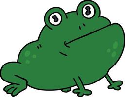 grenouille dessinée à la main excentrique vecteur