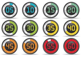 Colorful Athletic Stop Watch Vectors