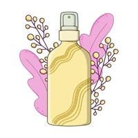 revitalisant en spray, shampoing pour cheveux. objet isolé sur fond blanc. produits de soins capillaires. illustration vectorielle vecteur