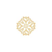 emblème de fleurs florales pour luxe, royal, boutique et spa. modèle d'icône de logo vectoriel