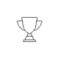 trophée, prix de la coupe. pixel art ligne icône illustration vectorielle vecteur