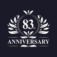Logo du 83e anniversaire, célébration du design luxueux du 83e anniversaire. vecteur