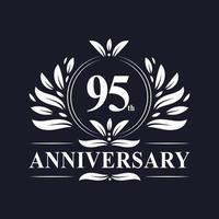 Logo du 95e anniversaire, célébration du design luxueux du 95e anniversaire. vecteur