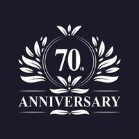 Logo du 70e anniversaire, célébration du design luxueux du 70e anniversaire. vecteur