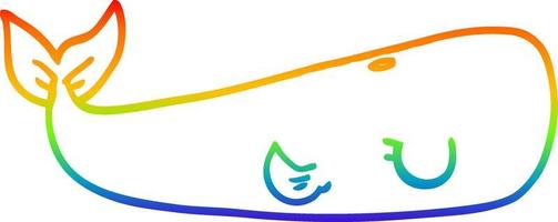 arc en ciel gradient ligne dessin dessin animé baleine de mer vecteur