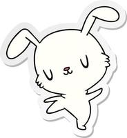 autocollant dessin animé kawaii mignon lapin poilu vecteur