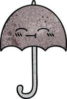 parapluie de dessin animé de texture grunge rétro vecteur