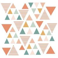 variation de couleur de motif de surface de vecteur de triangle géométrique et mélange de couleurs pastel chic de fond de taille différente avec cadre carré de contour
