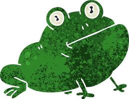 grenouille de dessin animé de style rétro excentrique vecteur