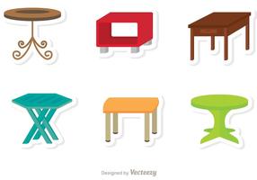 Table flat icons vector