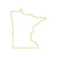 carte du minnesota illustrée vecteur