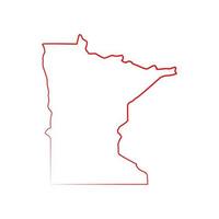 carte du minnesota illustrée vecteur