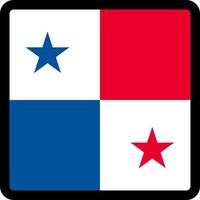 drapeau du panama en forme de carré avec contour contrasté, signe de communication sur les réseaux sociaux, patriotisme, un bouton pour changer de langue sur le site, une icône. vecteur