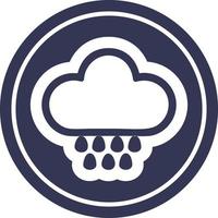 icône circulaire nuage de pluie vecteur