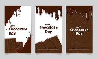 histoire du modèle de bannières publicitaires sur les médias sociaux de la journée du chocolat vecteur