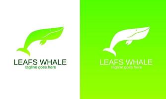 illustration des graphiques vectoriels du modèle logo feuilles baleine vecteur