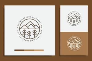 modèle de conception de logo, avec simple icône d'aventure en montagne vecteur