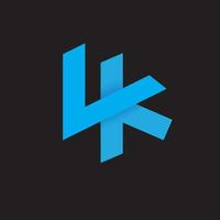 lk 4k logo simple initial vecteur