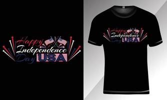 joyeux 4 juillet, fête de l'indépendance des états-unis, conception de t-shirt du 4 juillet vecteur