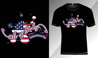 4 juillet, fête de l'indépendance des états-unis, conception de t-shirt pour impression vecteur
