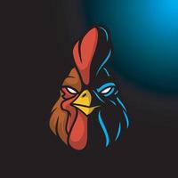 vecteur de conception de logo de jeu de mascotte de poulet