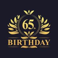 logo de luxe du 65e anniversaire, célébration des 65 ans. vecteur