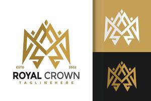 modèle de vecteur de conception de logo moderne élégant couronne royale