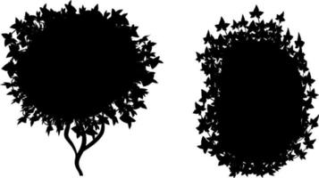 dessin vectoriel monochrome de buissons.