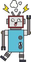 robot cassé fou de dessin animé mignon vecteur