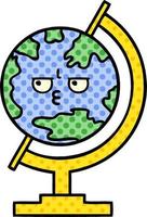 globe de dessin animé de style bande dessinée du monde