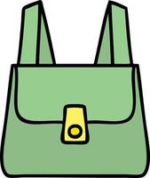 sac vert dessin animé mignon vecteur