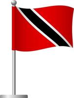 drapeau de la trinité-et-tobago sur l'icône du poteau vecteur