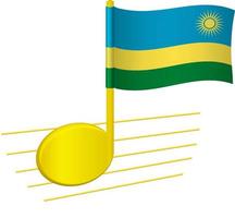 drapeau rwandais et note de musique vecteur