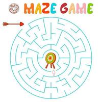 jeu de puzzle labyrinthe pour les enfants. labyrinthe ou jeu de labyrinthe avec flèche et cible. vecteur