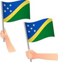 drapeau des îles salomon dans l'icône de la main vecteur