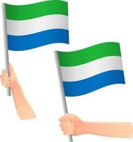 drapeau de la sierra leone dans l'icône de la main vecteur