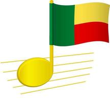 drapeau du bénin et note de musique vecteur