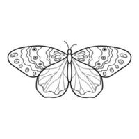 livre de coloriage ou page pour les enfants. papillon noir et blanc vecteur