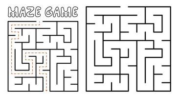 jeu de labyrinthe pour les enfants. puzzle labyrinthe avec solution vecteur