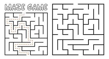 jeu de labyrinthe pour les enfants. puzzle labyrinthe avec solution vecteur