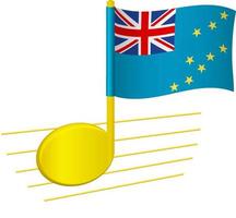 drapeau tuvalu et note de musique vecteur